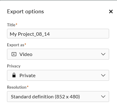 Adjust the export options as needed.