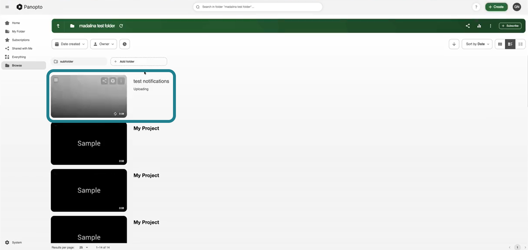 The exported project can be found in the Panopto folder