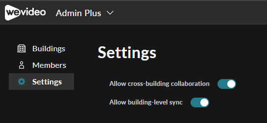 The admin plus settings page.