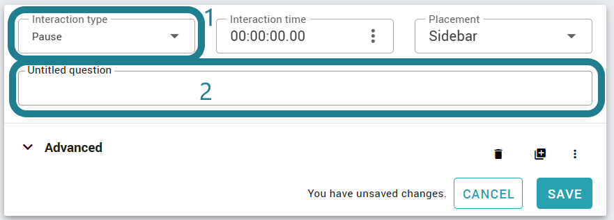 Select Pause as the interaction type, and paste the text into the interaction.