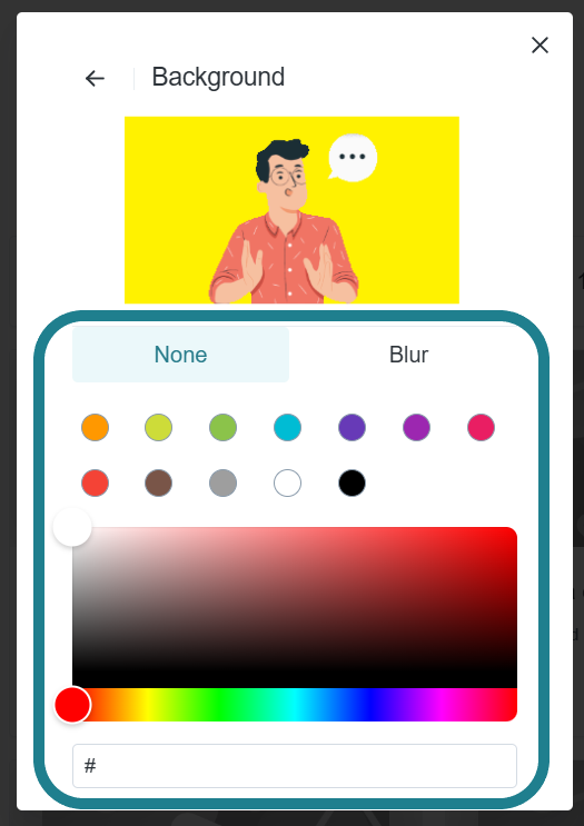 Select a background color or click Blur to blur the background.