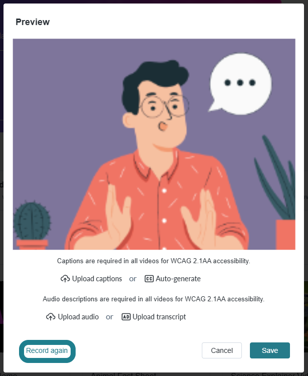 Click Record again to start over if needed.