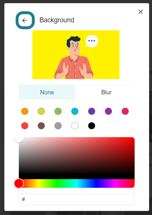 Click the back button to go back to the recording page.