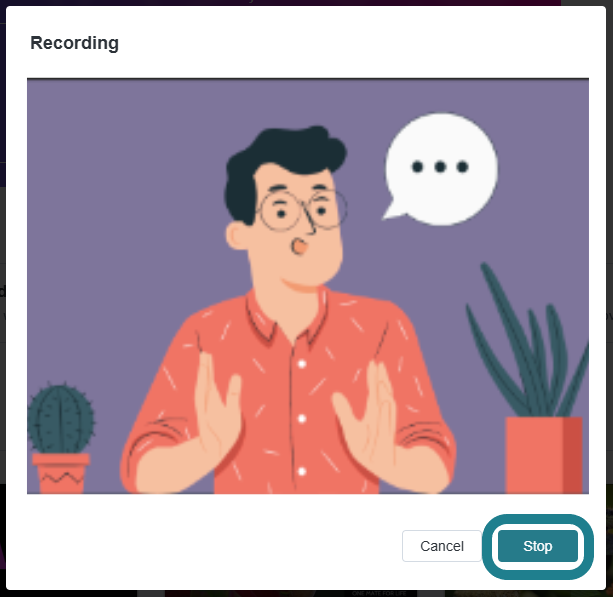 Click Stop to stop the recording.