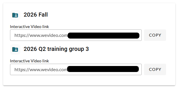 The assignment link for each class.