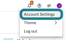 Select the Account Settings option from the user menu.