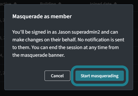 Click the start masquerading button to start.