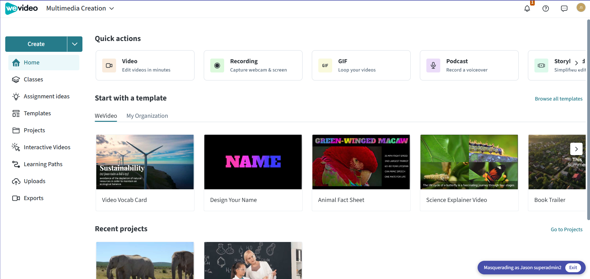 When masquerading into user's account, you can view all the content in it.