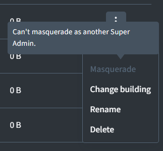 Super admins can not masquerade as other super admins