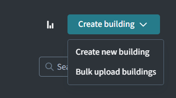 Click the create building button and select an option to create new buildings in the license.