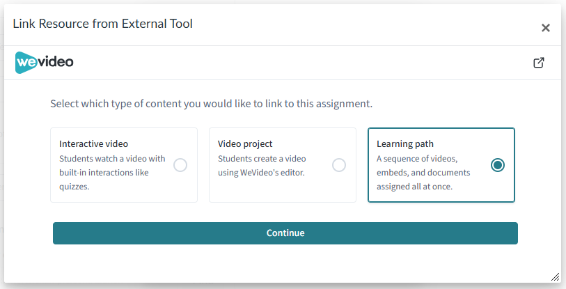 Select the Learning Path option and click Continue