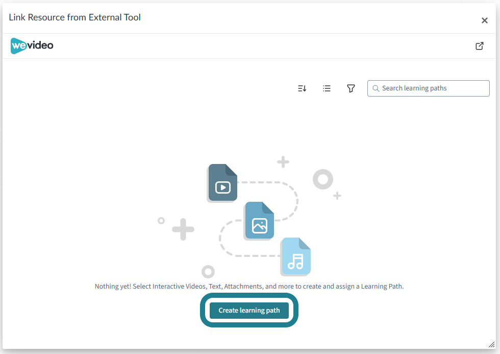 Click the create learning path button to create a new learning path.