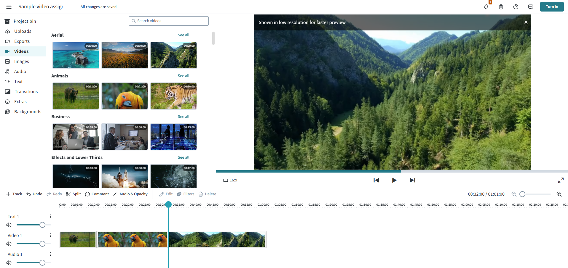 Create your video with the editor.