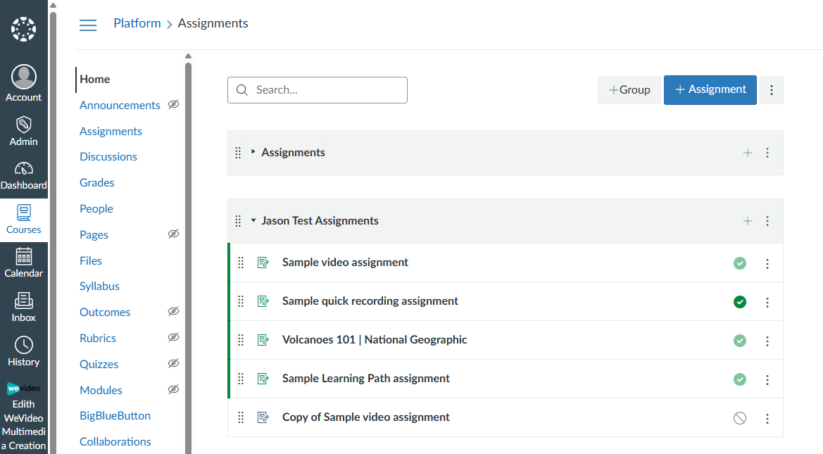 Launch the Canvas assignment from the course.