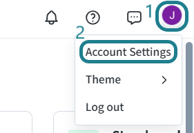 Click the user icon in WeVideo and select the Account Settings option.