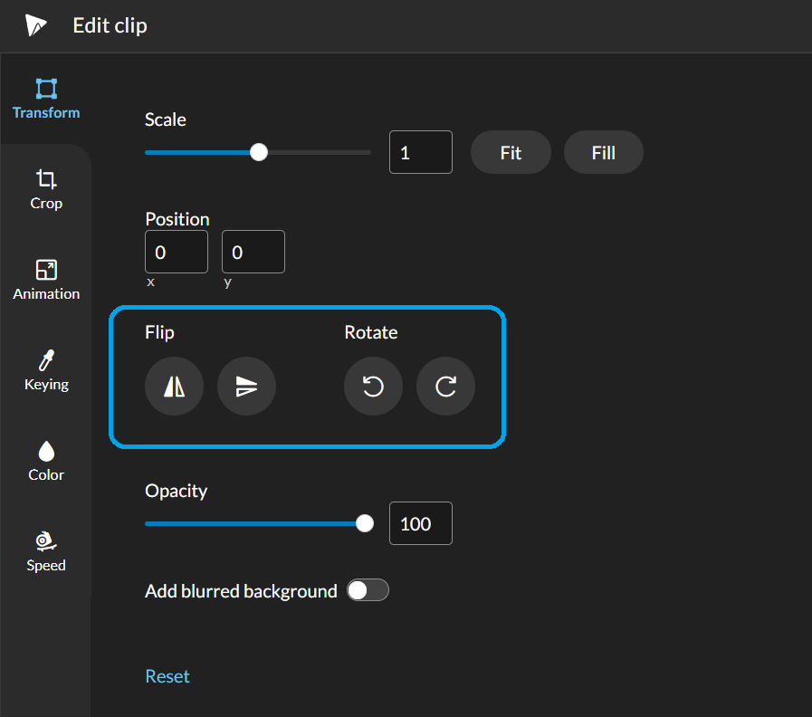 How do I adjust the size, speed, and position of a clip? – WeVideo